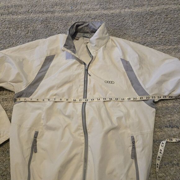Audi, Windbreaker, White With Gray Trim, Men's Size Large - Picture 5 of 9